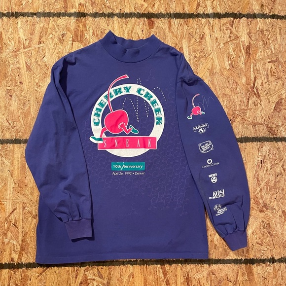 Vintage Race long sleeve turtleneck tee, 1992 Cherry Creek Sneak - Picture 1 of 4